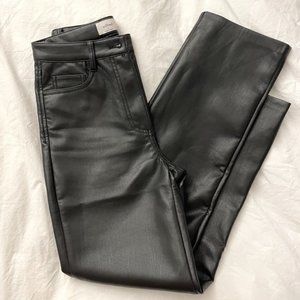 Aritzia Melina Cropped Leather Pant (Black, Size 0)